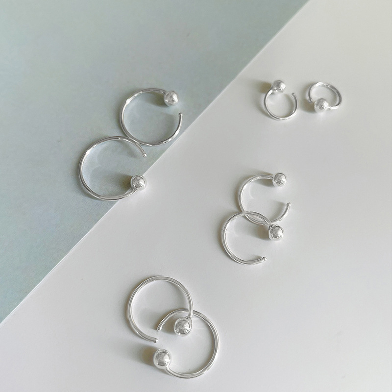 Náušnice Happy Silversmith, geometrický štýl, striebro, 999 ušný hrot, čistota striebra 99%