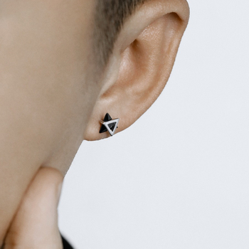 S999 sterling srebrne trokutaste cirkon naušnice, unisex, vrhunski dojam