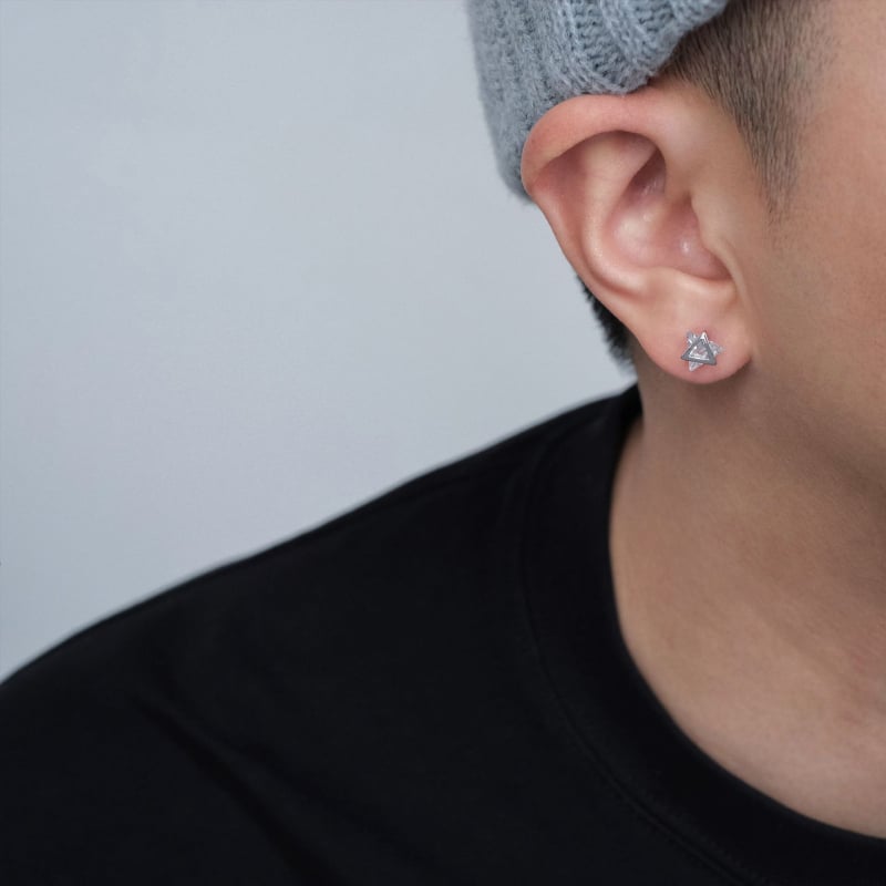 S999 sterling srebrne trokutaste cirkon naušnice, unisex, vrhunski dojam