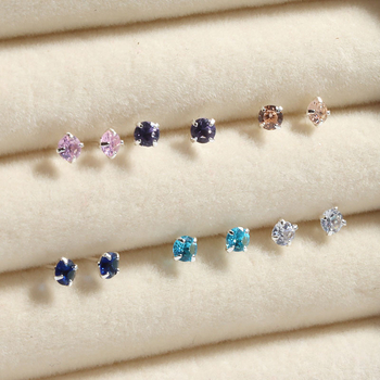 Réz fülbevalók beépített zirkóniával, geometriai stílus, eredet: Jinhua