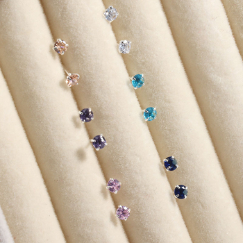 Réz fülbevalók beépített zirkóniával, geometriai stílus, eredet: Jinhua