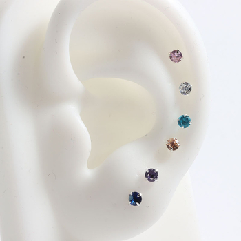 Réz fülbevalók beépített zirkóniával, geometriai stílus, eredet: Jinhua