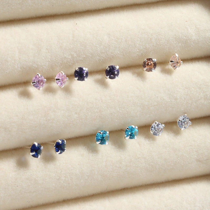 Réz fülbevalók beépített zirkóniával, geometriai stílus, eredet: Jinhua