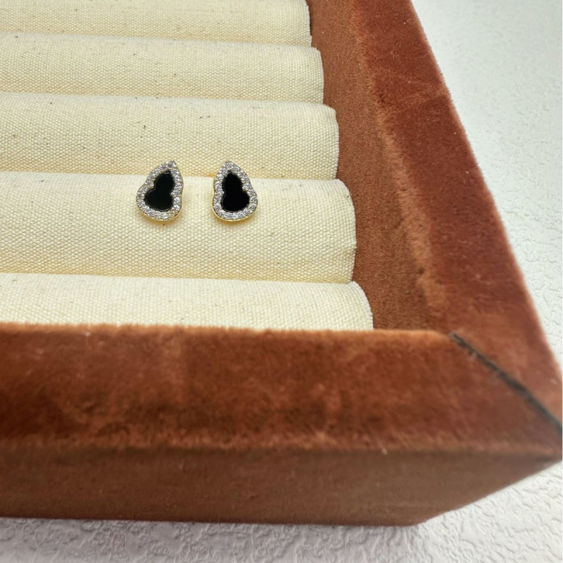 Naušnice - Kineskog stila, Serija Male bundeve, Baza od bakra, 925 srebrni postovi, Proljeće 2025