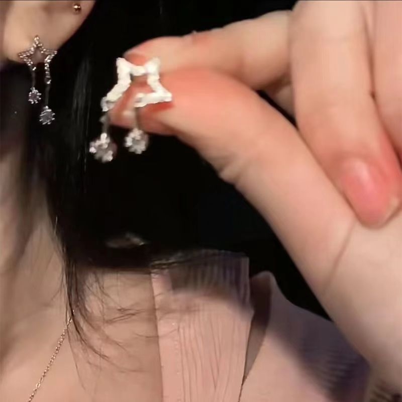 Naušnice zvjezdastog oblika od legure, elektroplatiranje, proljeće 2023, za žene