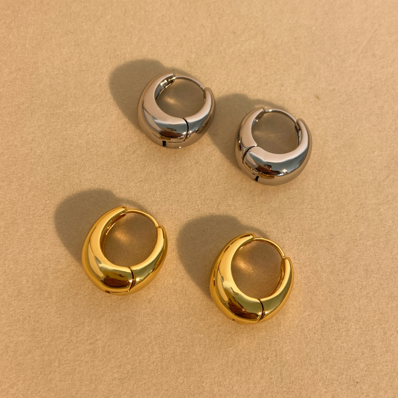 Naušnice geometrijskog dizajna, bakar materijal, elektroplatiranje, medicinski silikon post, MC212
