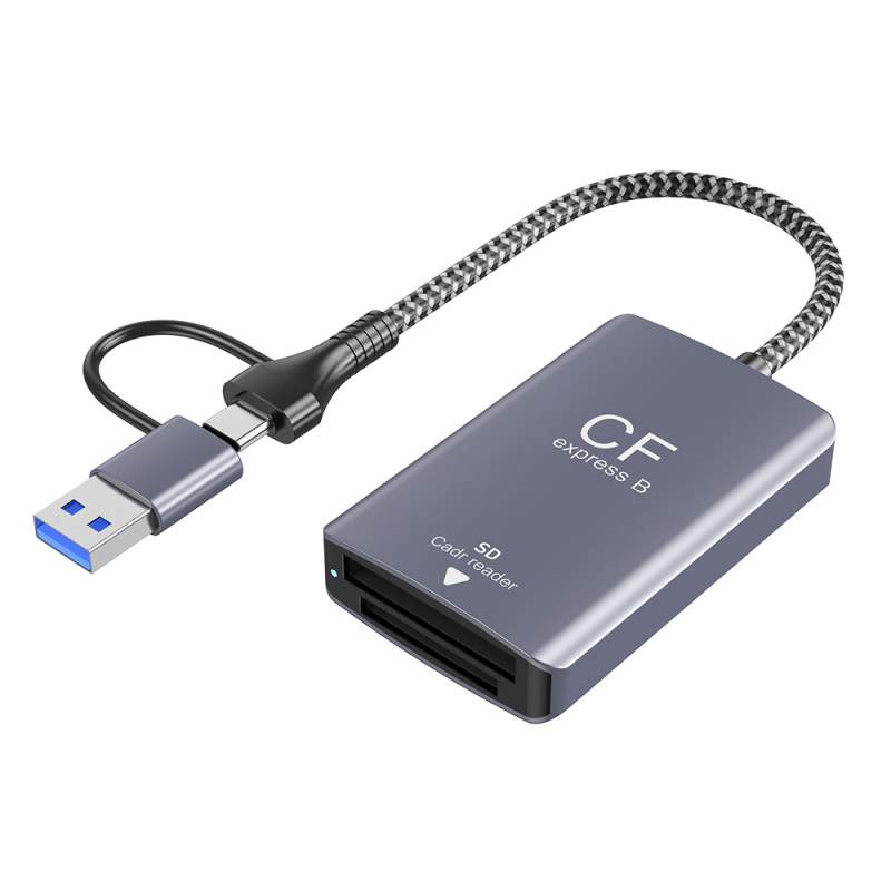 XJF-810 CFexpress Type B + SD čítačka kariet pre DSLR fotoaparáty, USB 3.2 Gen 2, 10 Gbps
