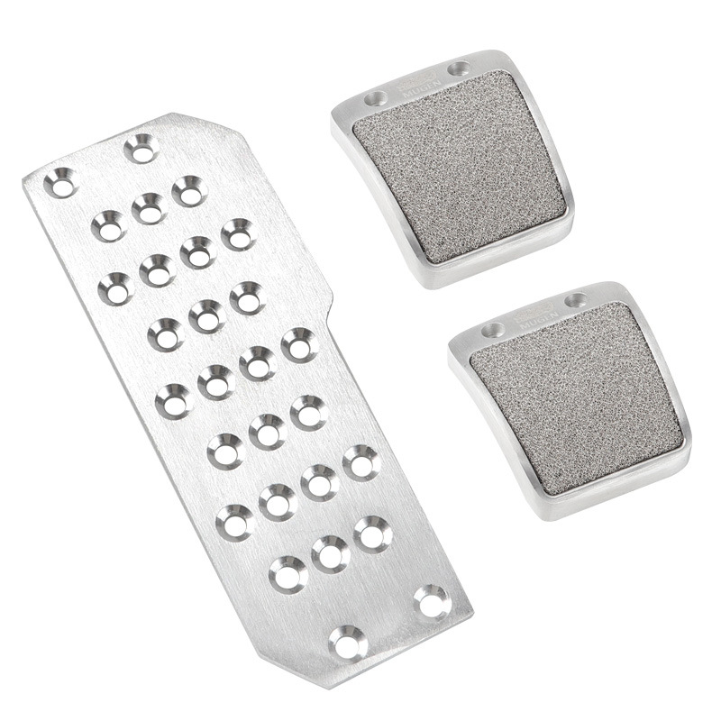 Universāls auto pedāļu komplekts no alumīnija sakausējuma, biezināts, ar pretslidējošu virsmu, piemērots MT/manual transmisijai