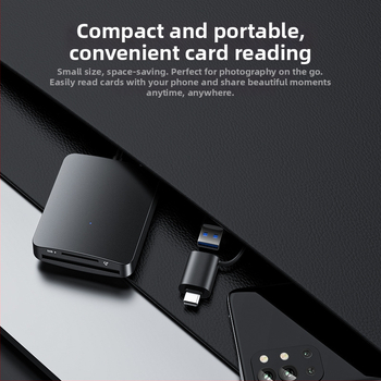 X0160 Štvor-kartový USB Type-C vysokorýchlostný čítač kariet – CF/SD/TF/MS Pro Duo/MS PRO/MS Duo podpora