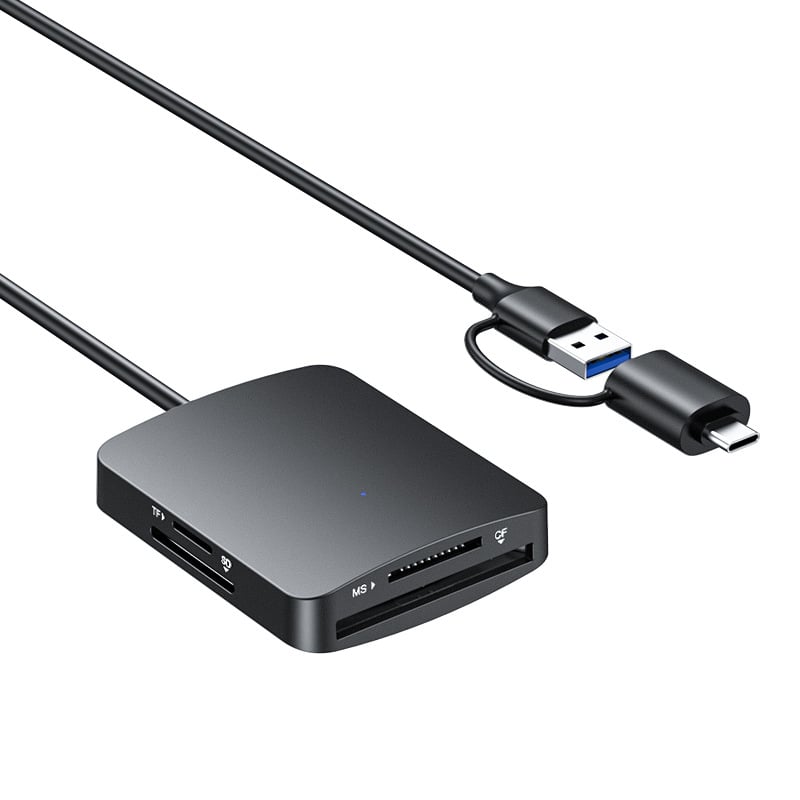 X0160 Štvor-kartový USB Type-C vysokorýchlostný čítač kariet – CF/SD/TF/MS Pro Duo/MS PRO/MS Duo podpora