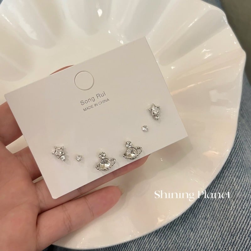 Sada náušníc zliatiny, elektroplatinga, hviezdny štýl, Songrui, pre ženy