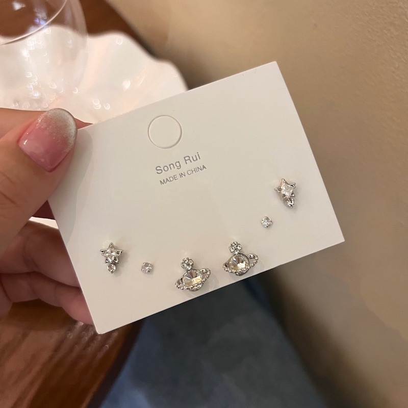 Sada náušníc zliatiny, elektroplatinga, hviezdny štýl, Songrui, pre ženy