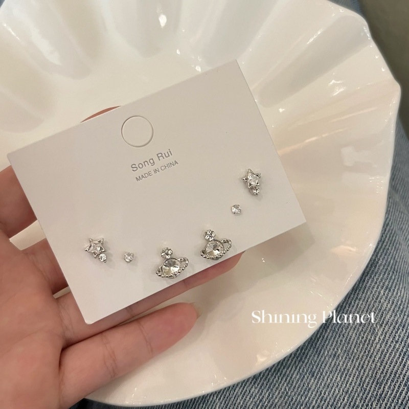 Sada náušníc zliatiny, elektroplatinga, hviezdny štýl, Songrui, pre ženy