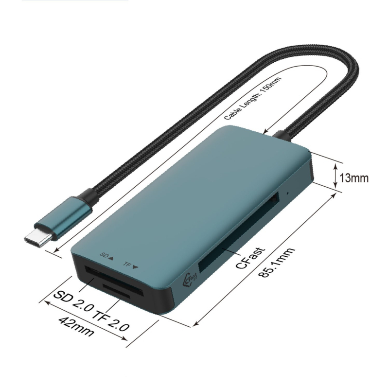 Čitač kartica USB 3.2 Gen 2 s podrškom CF/SD — vanjski, model C15, 100 g
