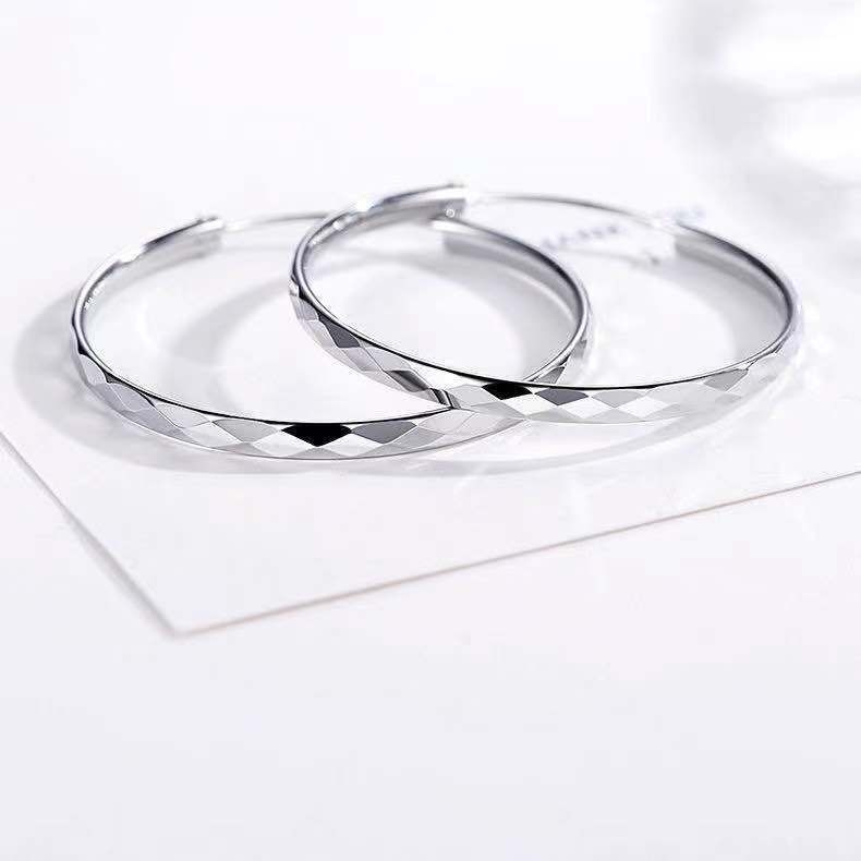 Cercei – în formă de romb, din argint 99% pur, știfturi din argint pur, stil influencer