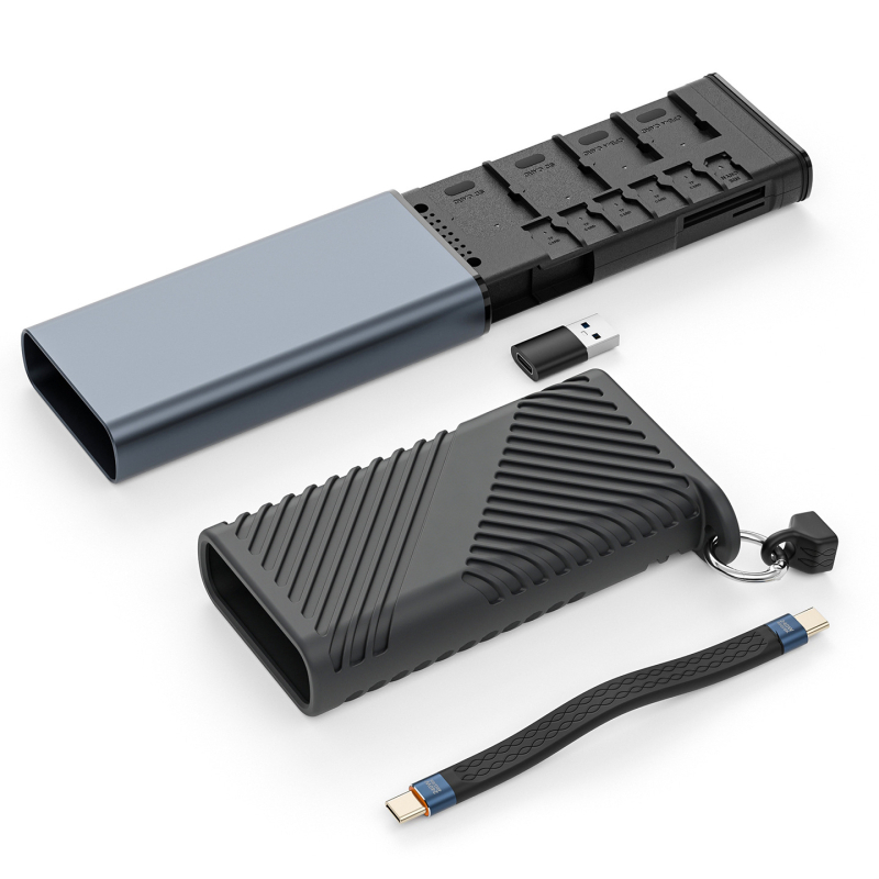 Brzi čitač kartica USB 3.2 Gen 2 s Type-C sučeljem | ABS + aluminijska legura | 180 g | vanjska instalacija