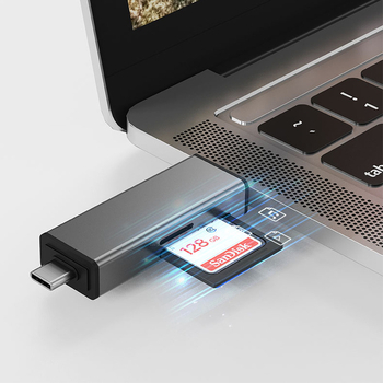 USB-C hub 3.0 s čitačem SD/TF kartica, aluminijsko kućište, 4-u-1, za mobilne telefone i računala