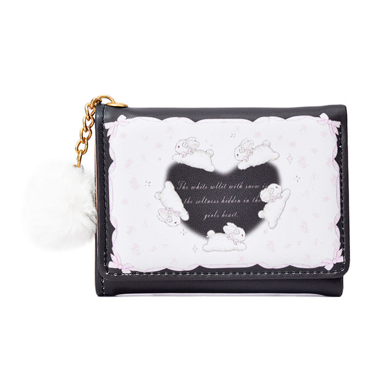 Tri-sklopivi novčanik s motivom zeca, PU materijal, podstava od poliestera, vodootporan i izuzetno lagan