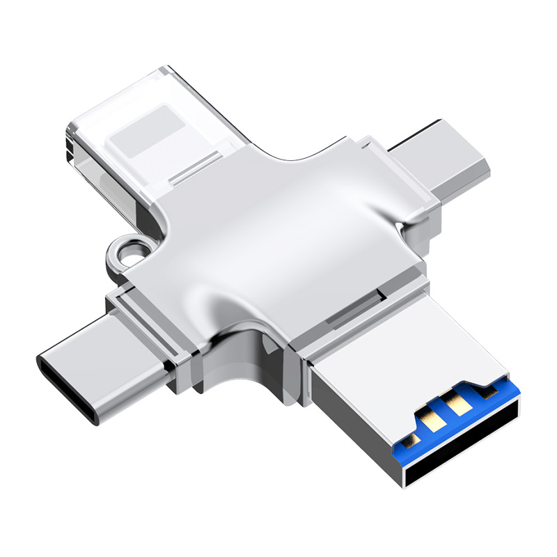 Četiri u jednom čitač kartica za mobitel, model M11 – USB/Type-C sučelje, Podrška TF kartici, Metalno kućište, Težina 25 g