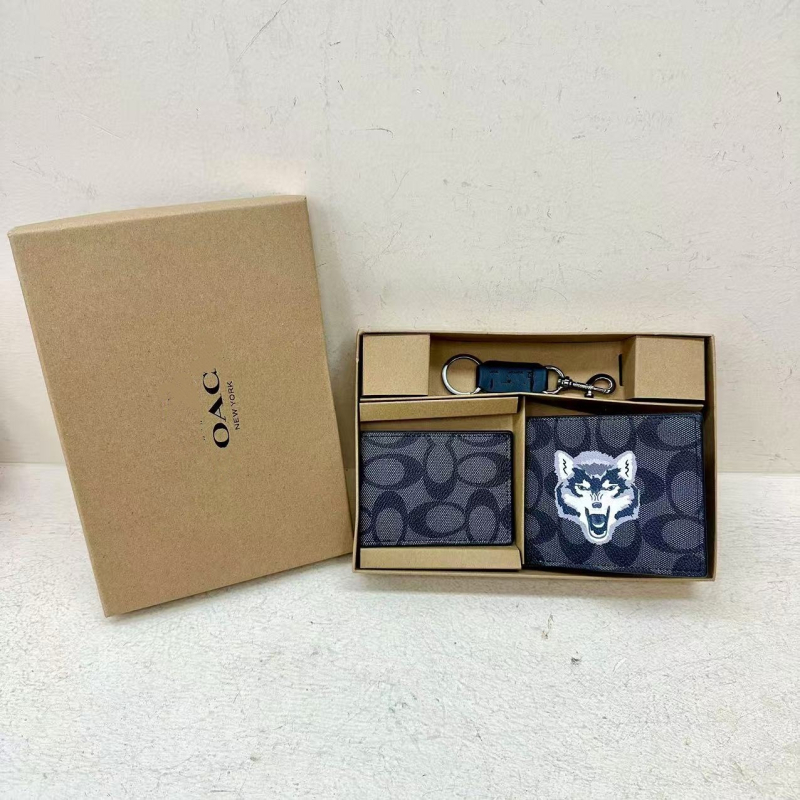 Unisex PU novčanik s držačem kartica i privjeskom za ključeve, proširiv, gradski stil, uzorak slova, najlon podstava