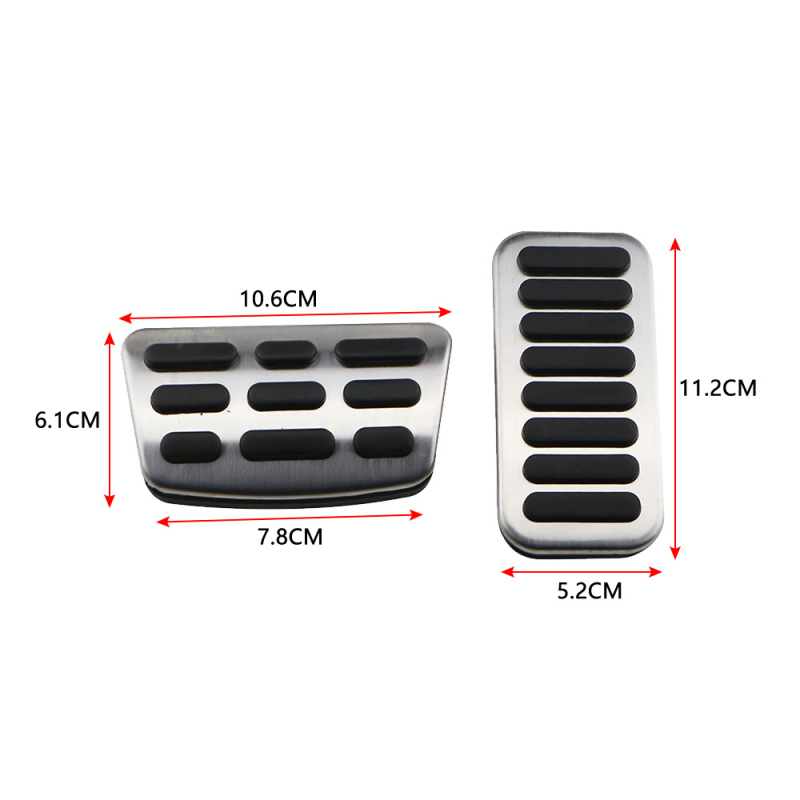 OEM rozsdamentes acél pedál készlet - gáz- és fékpedálok csúszásmentes felülettel, KONA és KAUAI-hoz