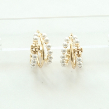 Cercei - cupru, geometrice cu bucle multiple, perlă de cristal artificial, știfturi din oțel inoxidabil, placare electrolitică