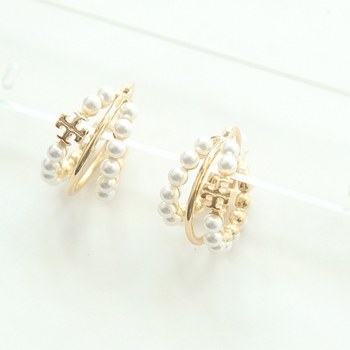 Cercei - cupru, geometrice cu bucle multiple, perlă de cristal artificial, știfturi din oțel inoxidabil, placare electrolitică