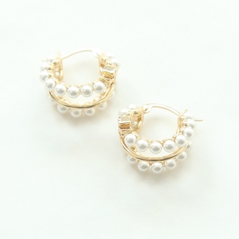 Cercei - cupru, geometrice cu bucle multiple, perlă de cristal artificial, știfturi din oțel inoxidabil, placare electrolitică