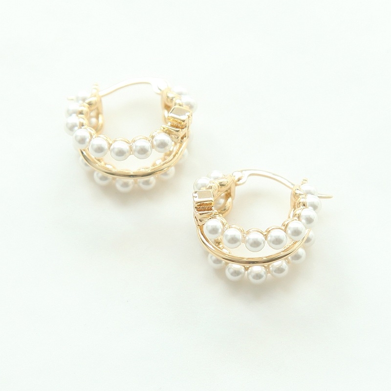 Cercei - cupru, geometrice cu bucle multiple, perlă de cristal artificial, știfturi din oțel inoxidabil, placare electrolitică