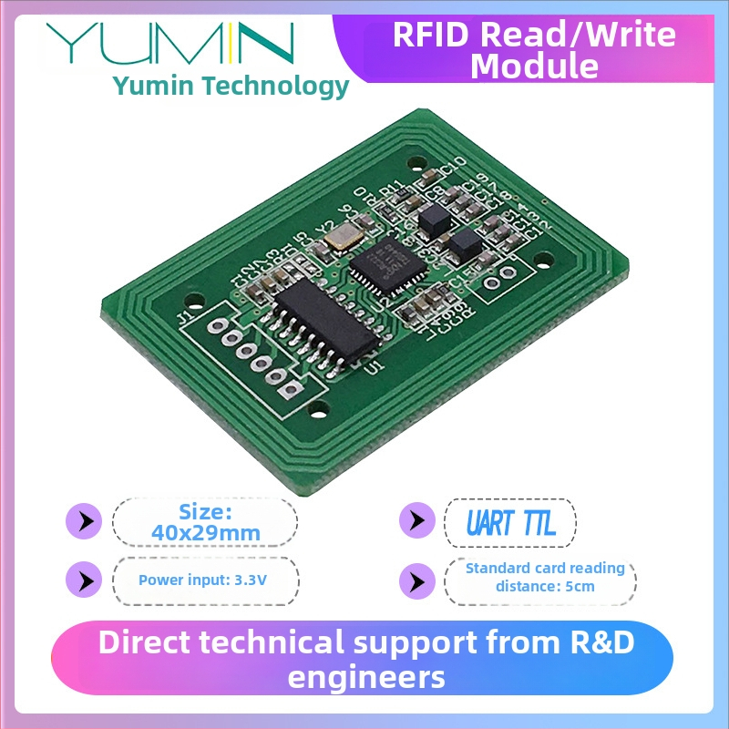 Modul čítača/zápisovač IC karty — 13,56 MHz, ISO14443A, UART rozhranie, kompatibilný s M1/S50/S70, čas čítania 0,01 s, model M2940B-HA
