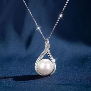 Комплект обеци и колие от изкуствени перли, У-образен дизайн, електроплатирано покритие, стоманени ушни игли