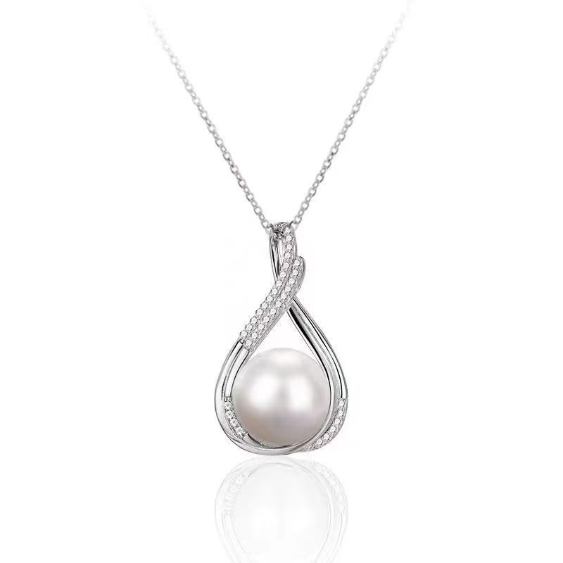 Комплект обеци и колие от изкуствени перли, У-образен дизайн, електроплатирано покритие, стоманени ушни игли