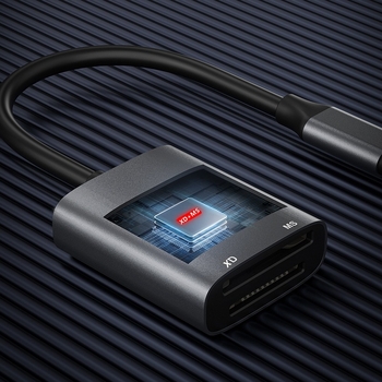 GOODLUCK-TIME USB-C dvostruki čitač kartica, USB 2.0, podržava MicroSD i Memory Stick Pro Duo/Pro/Duo, višenamjenski za pametne telefone, tablete i kamere