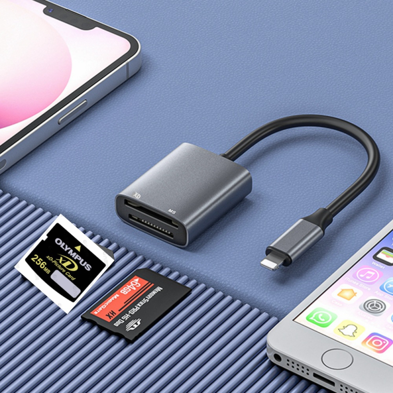 GOODLUCK-TIME USB-C dvostruki čitač kartica, USB 2.0, podržava MicroSD i Memory Stick Pro Duo/Pro/Duo, višenamjenski za pametne telefone, tablete i kamere