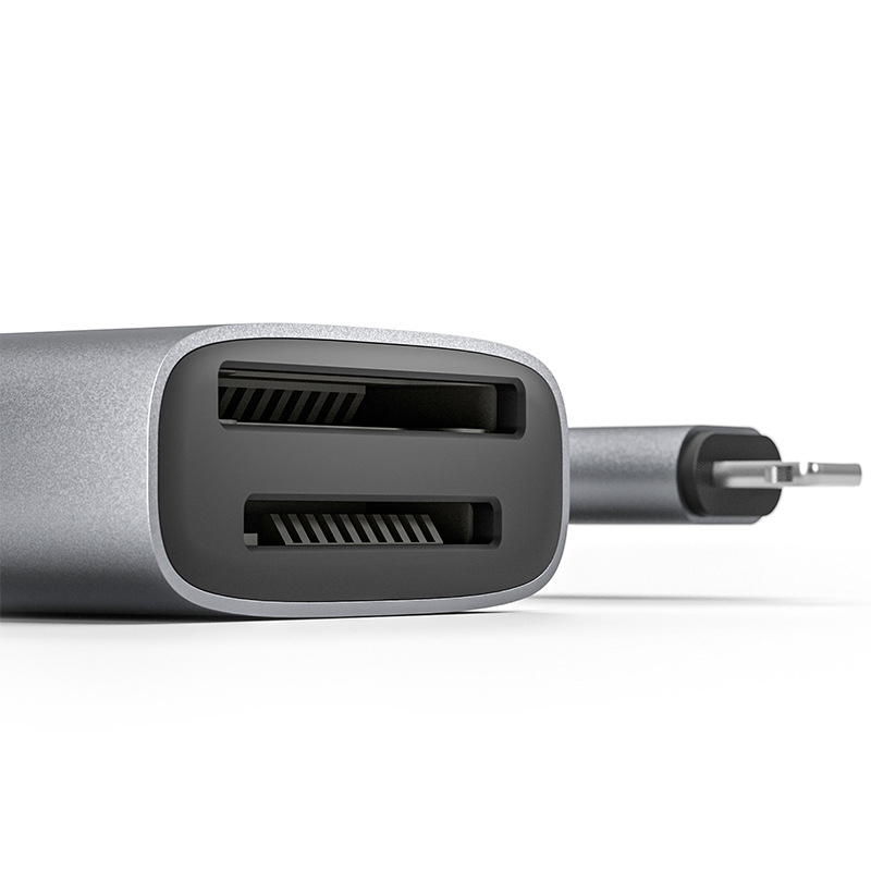GOODLUCK-TIME USB-C dvostruki čitač kartica, USB 2.0, podržava MicroSD i Memory Stick Pro Duo/Pro/Duo, višenamjenski za pametne telefone, tablete i kamere