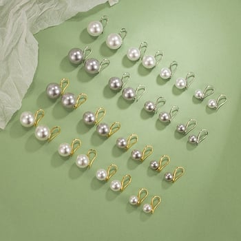 Χαλκός γεωμετρικά σκουλαρίκια με μαργαριτάρι σε γάντζο αυτιού – γυναίκες, μόδα γραφείου OL (φθινοπωρο 2023)