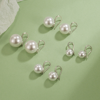 Χαλκός γεωμετρικά σκουλαρίκια με μαργαριτάρι σε γάντζο αυτιού – γυναίκες, μόδα γραφείου OL (φθινοπωρο 2023)