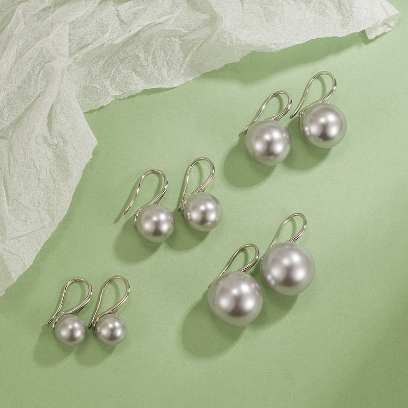 Χαλκός γεωμετρικά σκουλαρίκια με μαργαριτάρι σε γάντζο αυτιού – γυναίκες, μόδα γραφείου OL (φθινοπωρο 2023)