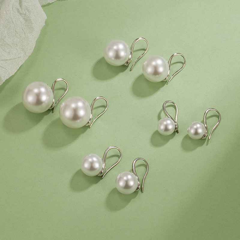 Χαλκός γεωμετρικά σκουλαρίκια με μαργαριτάρι σε γάντζο αυτιού – γυναίκες, μόδα γραφείου OL (φθινοπωρο 2023)