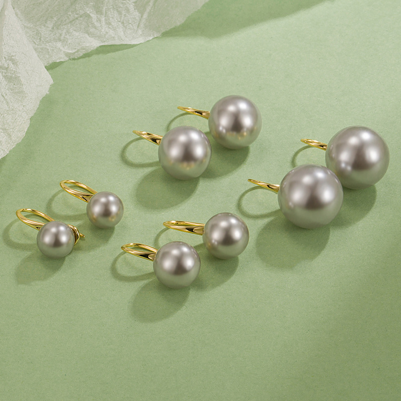 Χαλκός γεωμετρικά σκουλαρίκια με μαργαριτάρι σε γάντζο αυτιού – γυναίκες, μόδα γραφείου OL (φθινοπωρο 2023)