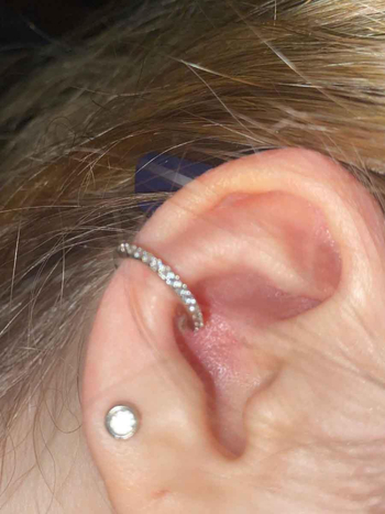 Cercei din argint 925, cu diamant, clips tragus, stil simplu, pentru femei