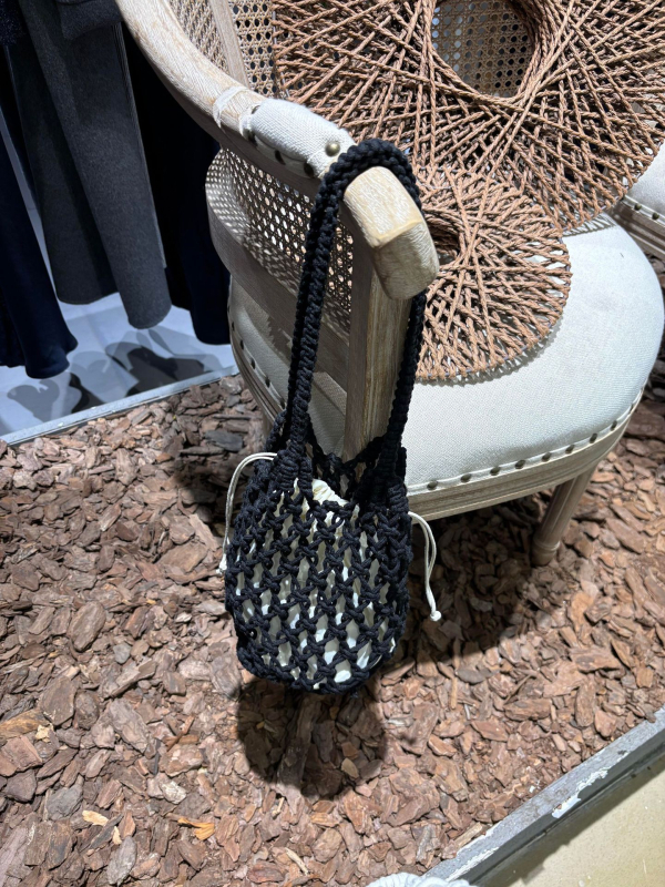 Puuvillast köiega käekott, sügise 2025 väljaanne, vertikaalne ruudukujuline kuju, avatud ülaosa, telefoni tasku