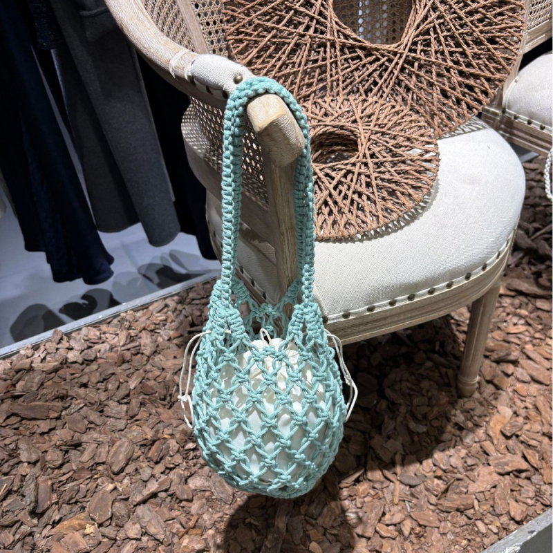 Puuvillast köiega käekott, sügise 2025 väljaanne, vertikaalne ruudukujuline kuju, avatud ülaosa, telefoni tasku