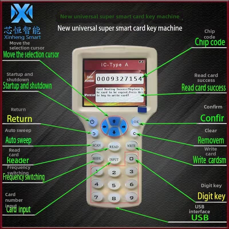 IC-kaardi koopiateja ja RFID-loeja-kirjutaja - IDIC, 13,56 MHz, mudel 300CD, tundlikkuse kaugus 1-5