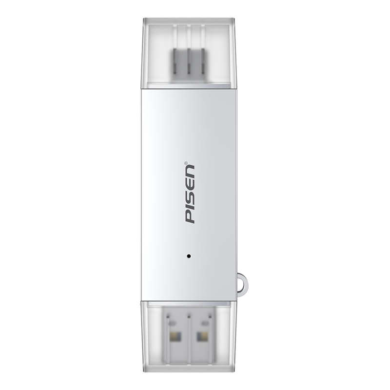 Pisen Cititor USB 3.0 OTG pentru carduri SD/TF — USB-C, utilizare duală pentru telefon și PC