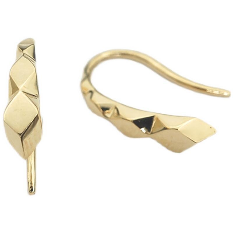 Σκουλαρίκια από ασήμι 925 με επικάλυψη 14K χρυσού, ρομβοειδή φάσετ σε gradient σχέδιο, με γάντζο