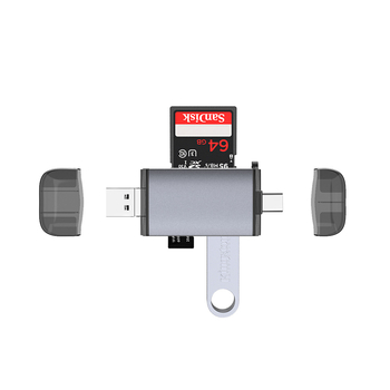 Type-C OTG čitač kartica - Šest u jednom USB 2.0 SD/SDHC/TF/MicroSD, aluminijsko kućište