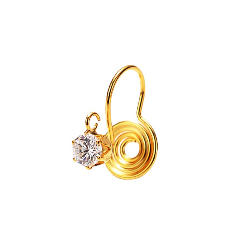 Cercei cu clips din argint S925, unisex, design geometric original, placare electrolitică