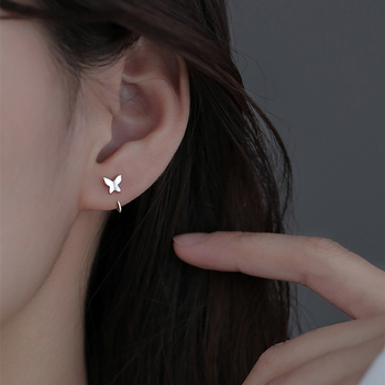 Σκουλαρίκια πεταλούδες από ασήμι 925, με γάντζο για το αυτί, φυσικό στυλ, για γυναίκες