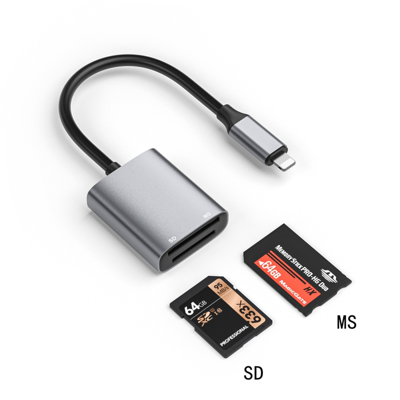 SD/MS 2-u-1 čitač kartica s Apple Lightning sučeljem (USB 2.0, vanjski, 30 g)